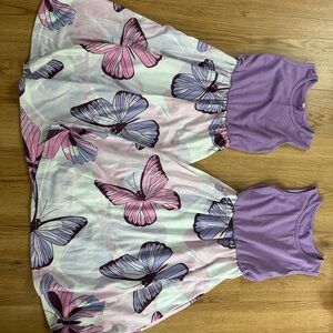 Toddler girl maxi dresses (2) Purple w/ Butterfly print